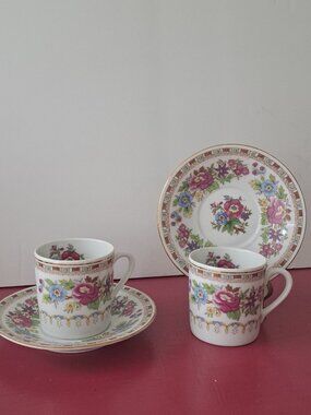 Set of Two Teacups and Saucers